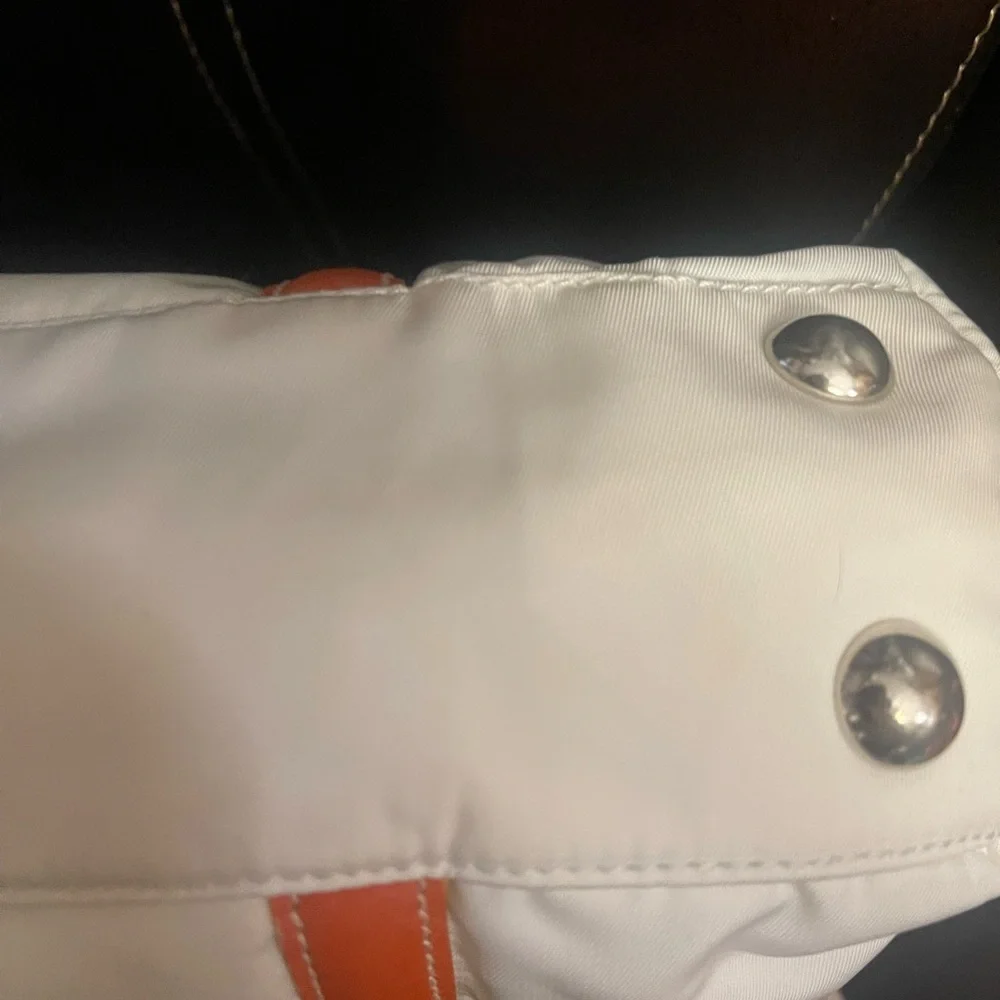 Prada Nylon 2-Way White and Orange Bag - Picture 4 of 11